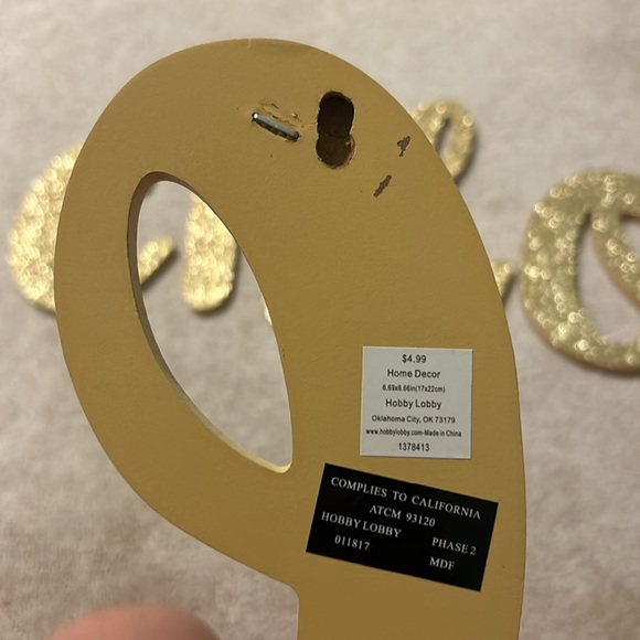 Gold glitter “CHLOE” decoration - Picture 4 of 4